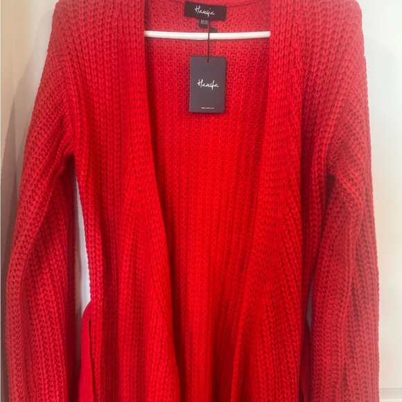 Hanifa Red Knit Maxi Cardigan - Picture 3 of 7